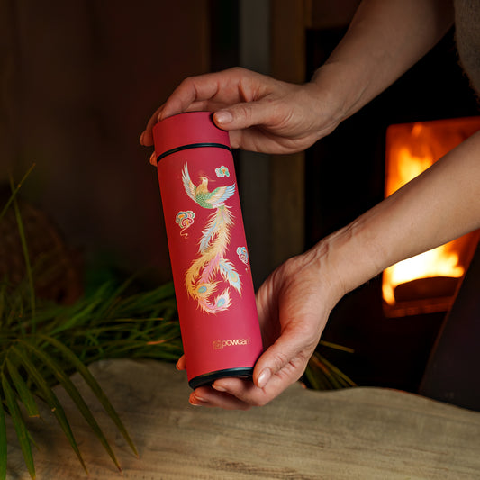 Phoenix Insulated Tea Tumbler – Red Stainless Steel Travel Mug